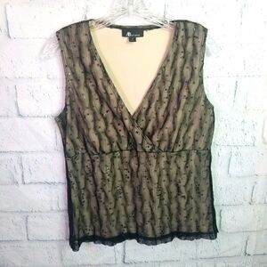 AB Studio Black Lace Top. Size M.